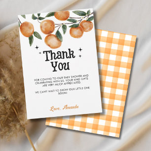 Watercolor Little Cutie Orange Citrus Thank You Card