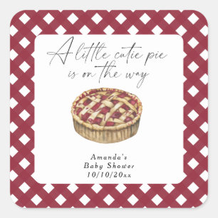 Watercolor little cutie pie baby shower  square sticker