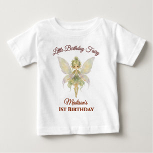 Watercolor Little Fairy Birthday  Baby T-Shirt