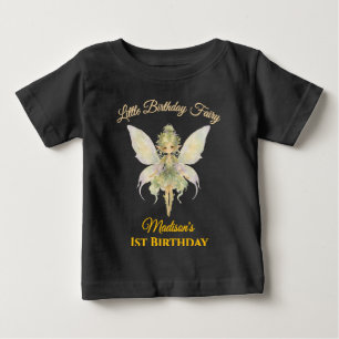 Watercolor Little Fairy Birthday  Baby T-Shirt