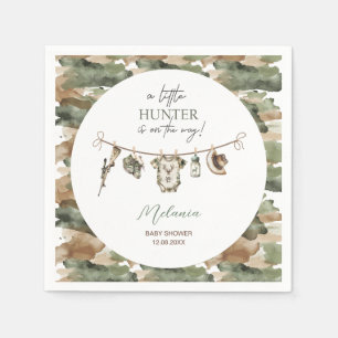    Watercolor Little Hunter  baby shower Napkin