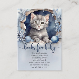 Watercolor little kitten books for baby ticket enclosure card