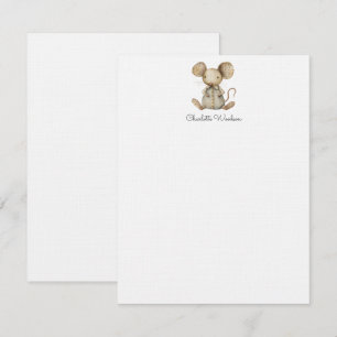 Watercolor Little Mouse Kids Card