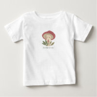 Watercolor Little mushroom name Baby Bodysuit