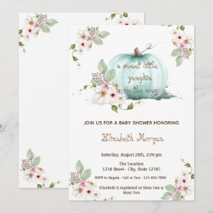 Watercolor Little Pampkin, Autumn Baby Shower  Invitation
