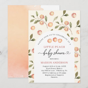 Watercolor Little Peach Baby shower  InvInvitation Invitation