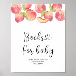 Watercolor little peach, books for baby poster
