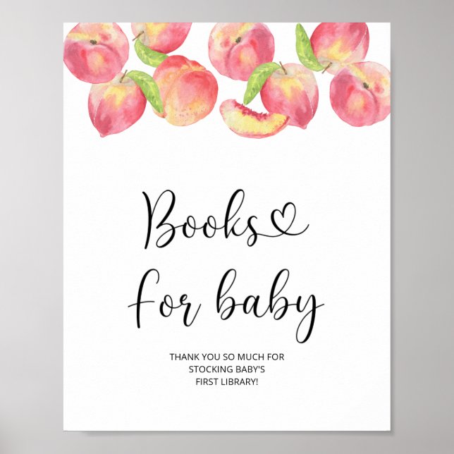 Watercolor little peach, books for baby poster (Front)