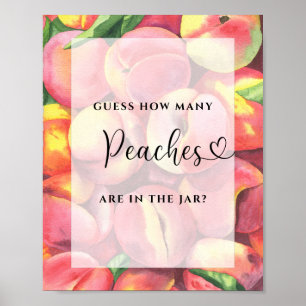 Watercolor little peach - guess how many peaches poster