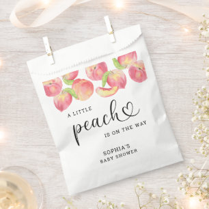 Watercolor Little peach is on the way baby shower  Favour Bag