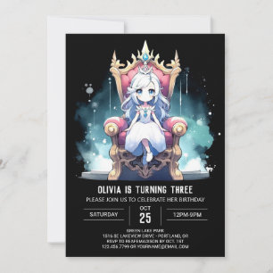 Watercolor Little Princess Birthday  Invitation