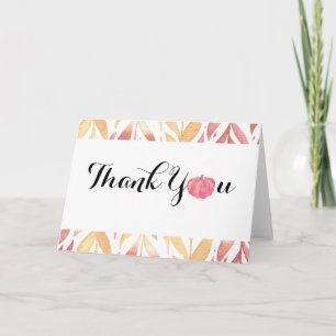 Watercolor Little Pumpkin Folded Thank You Card