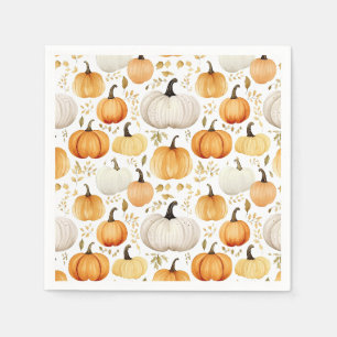 Watercolor Little Pumpkin Patterned Napkin