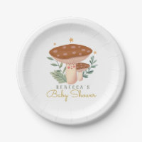 Watercolor Little Red Mushroom Paper Plates