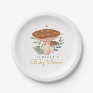 Watercolor Little Red Mushroom Paper Plates