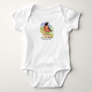 Watercolor Little Robin Redbreast how do you do? Baby Bodysuit