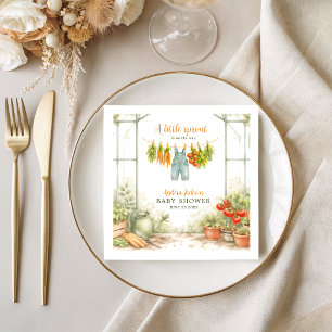 watercolor Little Sprout Garden Baby Shower Napkin