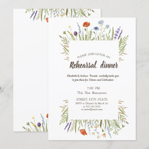 Watercolor Little Wildflower Meadow Frame Invitation