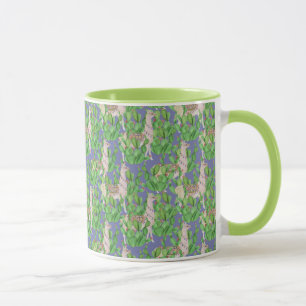 Watercolor Llama & Catus Pattern Mug