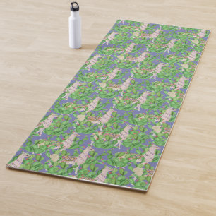 Watercolor Llama & Catus Pattern Yoga Mat