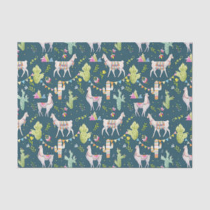 Watercolor Llama Flag Pattern Tissue Paper