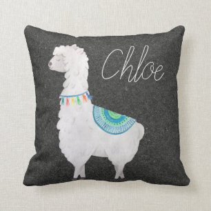 watercolor llamas cute modern hipster throw pillow