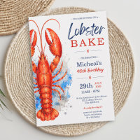 Watercolor Lobster Bake 40th Birthday