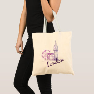 Watercolor London, Big Ben Tote Bag