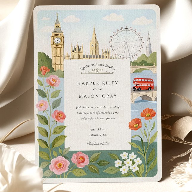 Watercolor London Big Ben Wedding Invitation (Creator Uploaded)