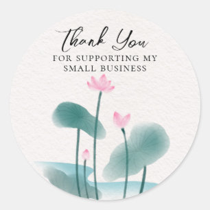 Watercolor Lotus Floral Thankful labels 