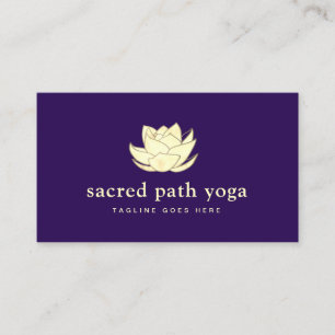 Watercolor Lotus Flower Purple Business Card