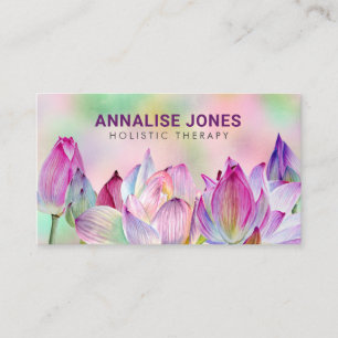 Watercolor Lotus Flowers Business Card