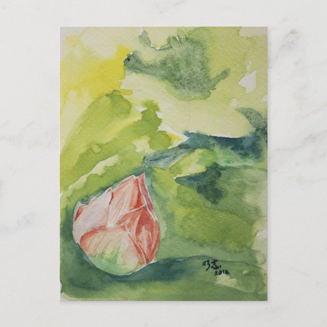 Watercolor Lotus Postcard (Front)