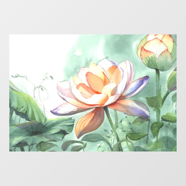 Watercolor Lotus Window Cling (Sheet)