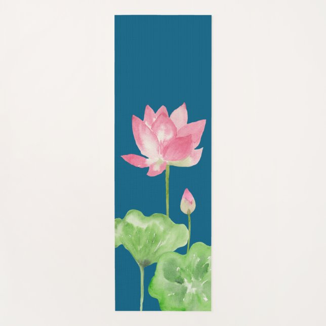Watercolor Lotus Yoga Mat (Front)