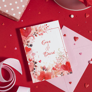 Watercolor Love   Custom   Valentine's Day Holiday Card