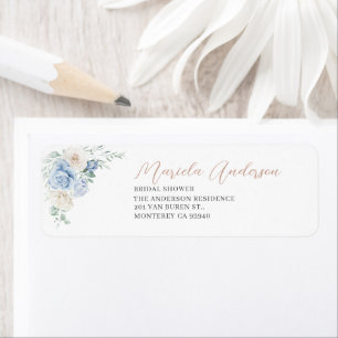 Watercolor Love in Bloom Blue flowers bridal showe