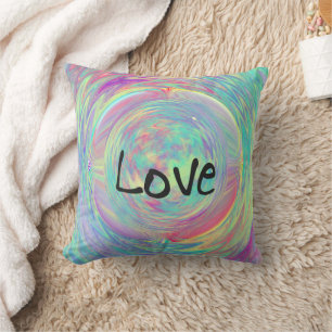 watercolor LOVE Throw Pillow