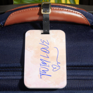 Watercolor Luggage Tag Honouring Twin Life