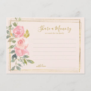 Watercolor Lush Blush Pink Floral Memory Card