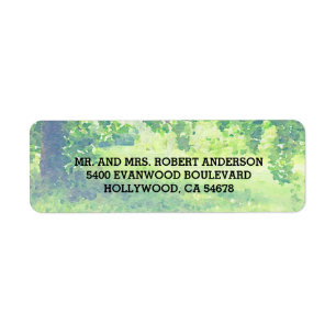 Watercolor Lush Meadow and Tree Address Label