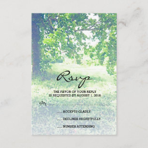 Watercolor Lush Meadow and Tree Wedding RSVP