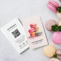 Watercolor Macarons Sweet Cake Social Icon QR CODE