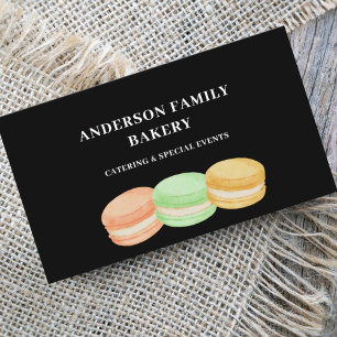 Watercolor Macaroons Bakery Business Card