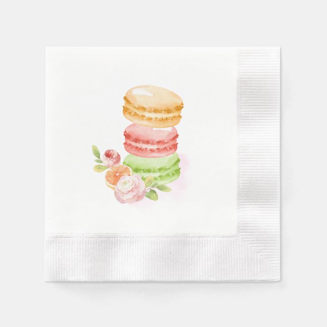Watercolor Macaroons  Napkin (Front)