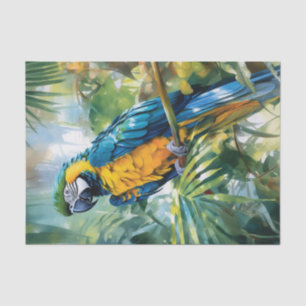 Watercolor Macaw Tropical Decoupage Tissue Paper