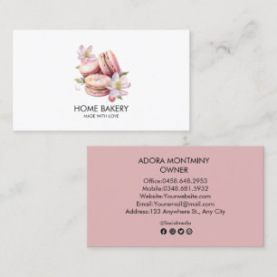 Watercolor Macron Baking  Business Card