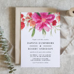 Watercolor Magenta Pink Flowers Botanical Wedding Invitation<br><div class="desc">Invite guests to your wedding with our customizable wedding invitation, featuring beautiful watercolor magenta and orange flowers. Perfect for couples seeking a lively and elegant wedding invitation, this invitation captures the essence of romance and joy in every brushstroke. This floral wedding invitation is ideal for couples planning a bold, colourful...</div>