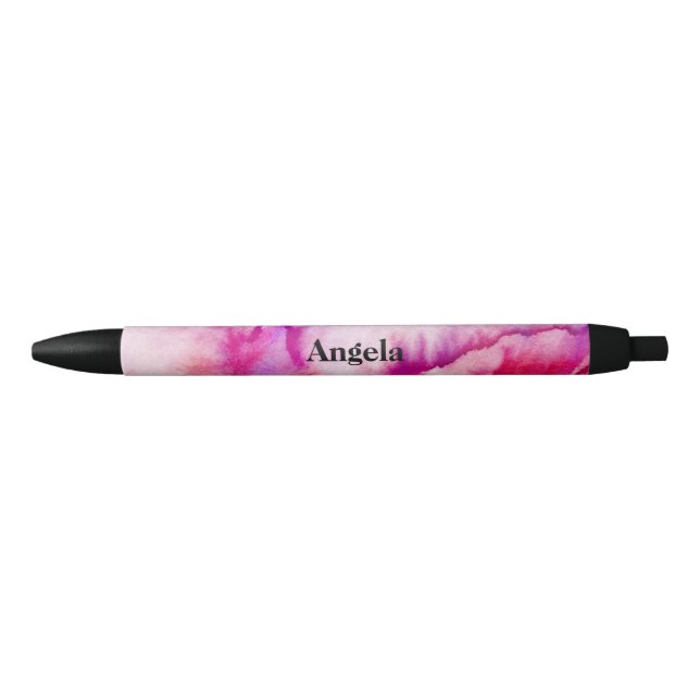 Watercolor magenta tie-dye  black ink pen (Front)