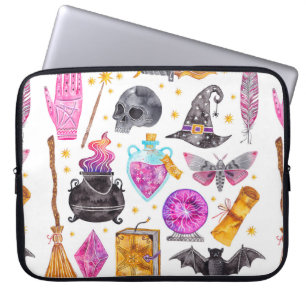 Watercolor magic icons. Hand drawn, doodle, sketch Laptop Sleeve